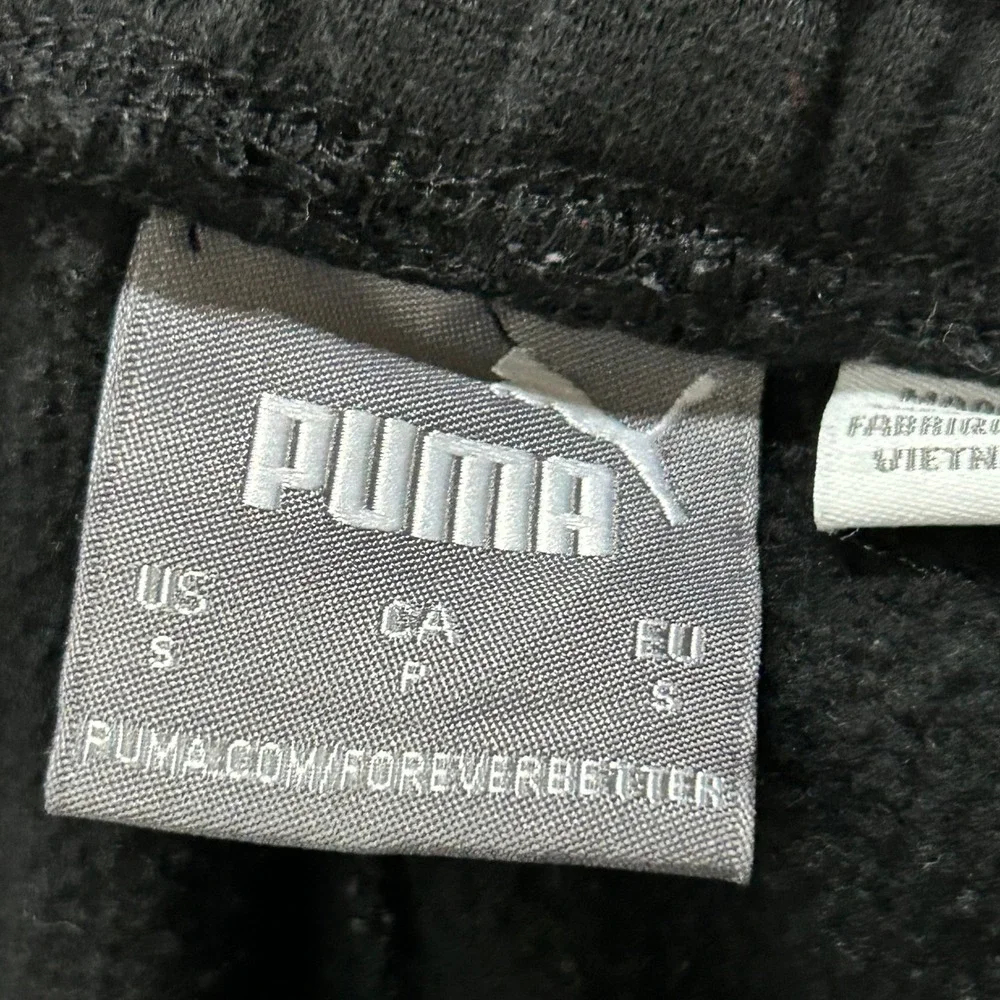 Puma Sweat Shorts Mens Size S Black Graphic Logo Athletic Drawstring Comfort